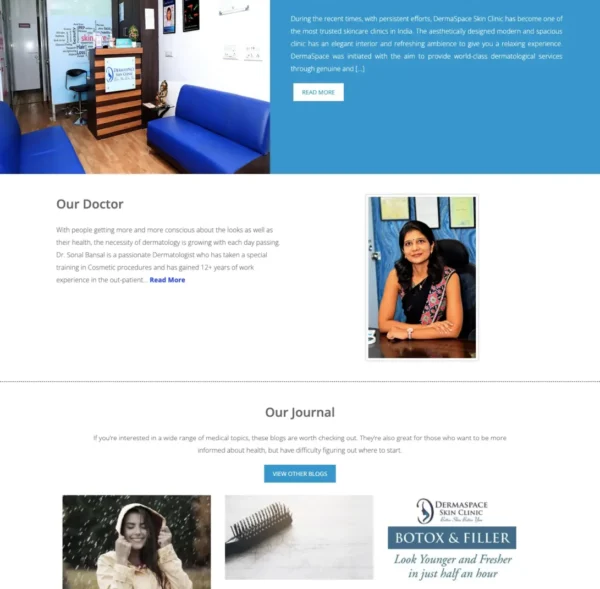 Dermaspace website by WebDev24x7