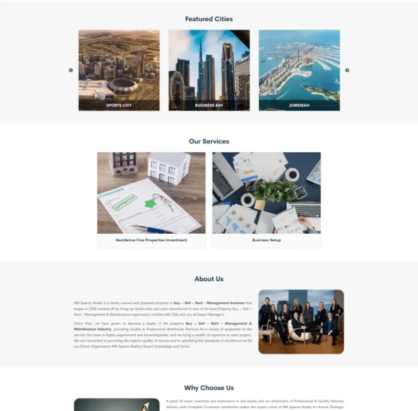 MB Space Realty website by WebDev24x7